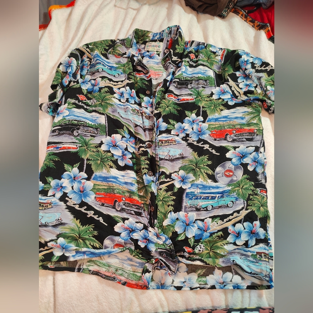 Men's vintage Corvette button up shirt with pocket